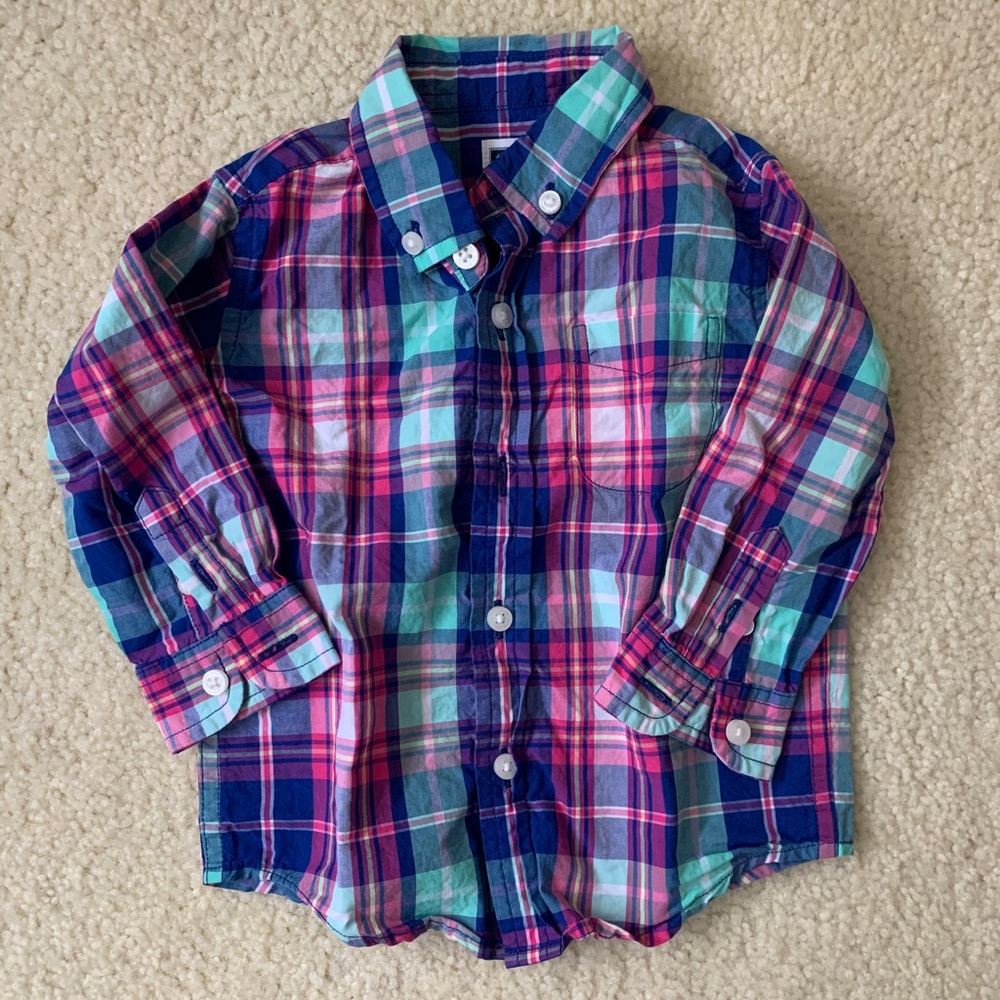 Janie and Jack Baby plaid shirt 6-12M